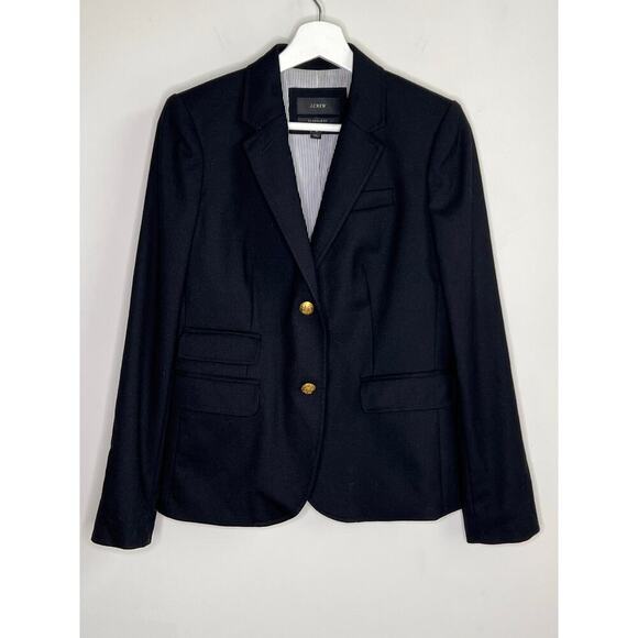 J. Crew Long Sleeve Notch Lapel Single Breasted Schoolboy Blazer Black Women's 4 - Picture 2 of 8